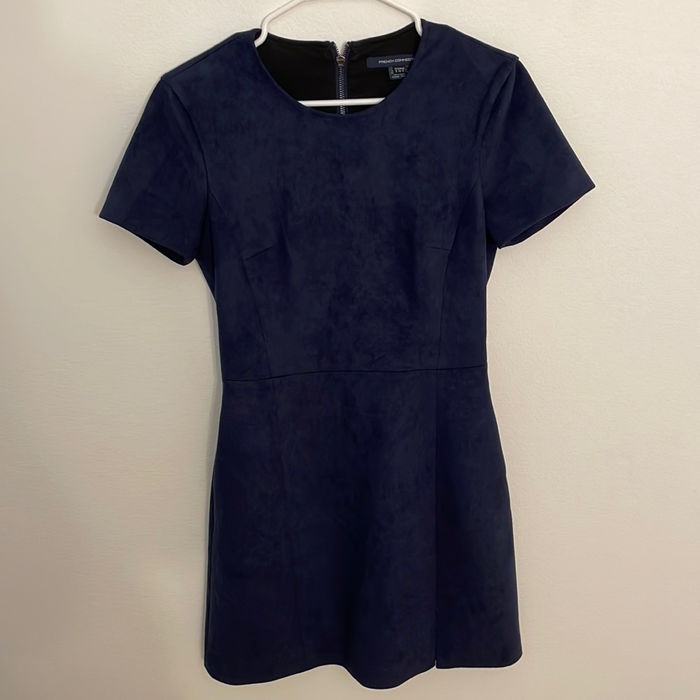 Blue suede French Connection Dress - Size 4